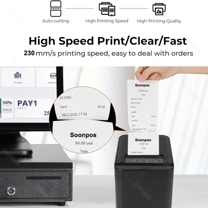 Printer Thermal POS Soonpos 80 - Commercial Wallpaper Printing ulasan dan harga